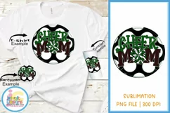 Cheer Mom png Cheerleader Green Poms Sublimation Product Image 1