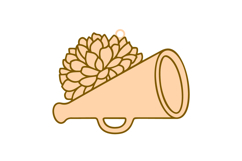 Cheerleader Megaphone Sports Ornament Laser Cut SVG Design Product Image 2