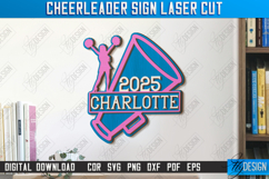 Cheerleader Sign Laser Cut | Wall Décor | Cheer Team | CNC Product Image 1
