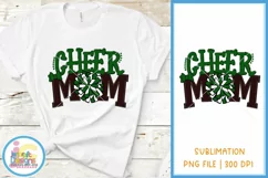 Green Cheer Mom png Cheerleader Pom Poms Sublimation Product Image 1