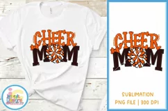 Cheer Mom png Orange Cheerleader Pom Poms Sublimation Product Image 1
