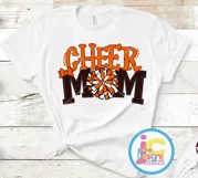 Cheer Mom png Orange Cheerleader Pom Poms Sublimation Product Image 2