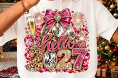 Cheers 2027 Pink Rhinestone Disco Ball New Year PNG Product Image 3
