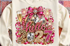 Cheers 2027 Pink Rhinestone Disco Ball New Year PNG Product Image 4
