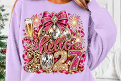 Cheers 2027 Pink Rhinestone Disco Ball New Year PNG Product Image 5