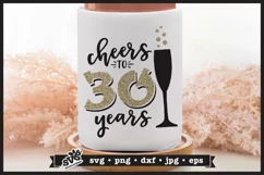 Cheers to 30 Years SVG | Birthday SVG | Anniversary SVG Product Image 1