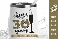 Cheers to 30 Years SVG | Birthday SVG | Anniversary SVG Product Image 2