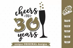 Cheers to 30 Years SVG | Birthday SVG | Anniversary SVG Product Image 5