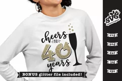 Cheers to 40 Years SVG | Birthday SVG | Anniversary SVG Product Image 3