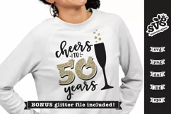 Cheers to 50 Years SVG | Birthday SVG | Anniversary SVG Product Image 3