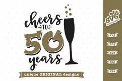 Cheers to 50 Years SVG | Birthday SVG | Anniversary SVG Product Image 4