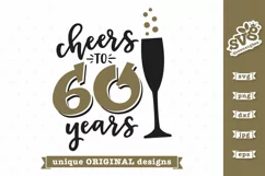 Cheers to 60 Years SVG | Birthday SVG | Anniversary SVG Product Image 4