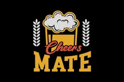 Cool Beer Quotes T shirt Design SVG I Cheers Mate Product Image 2
