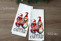 Cheers Christmas Kitchen Towel PNG | Funny Dish Towel Print Product Image 2