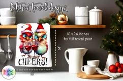 Cheers Christmas Kitchen Towel PNG | Funny Dish Towel Print Product Image 1