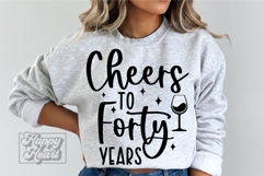 Cheers To Forty Years SVG - 40th Birthday SVG PNG - 40 Years Product Image 4