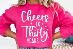 Cheers To Thirty Years SVG - 30th Birthday PNG - 30 Years Product Image 4
