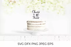 Cheers to 10 Years SVG. 10th Birthday, Anniversary calligraphy lettering.