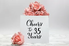 Cheers to 35 Years SVG. 35th Birthday, Anniversary lettering Product Image 3
