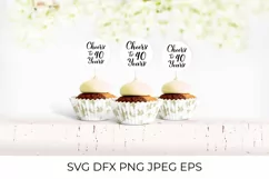 Cheers to 40 Years SVG. 40th Birthday, Anniversary lettering Product Image 2