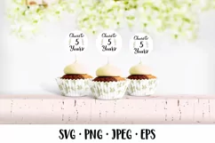 Cheers to 5 Years SVG. 5th Birthday, Anniversary party decor Product Image 2