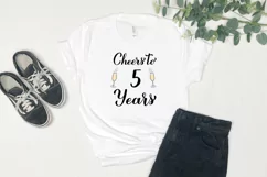 Cheers to 5 Years SVG. 5th Birthday, Anniversary party decor Product Image 3