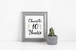 Cheers to 10 Years SVG. 10th Birthday, Anniversary party Product Image 2