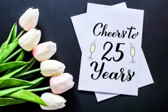 Cheers to 25 Years SVG. 25th Birthday, Anniversary party Product Image 3