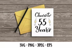 Cheers to 55 Years SVG. 55th Birthday, Anniversary party Product Image 2