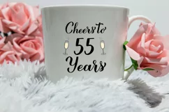 Cheers to 55 Years SVG. 55th Birthday, Anniversary party Product Image 3