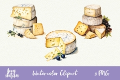 French Cheese and Wine Clipart 7 PNG Watercolor Graphics Product Image 4