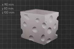 Creative pen holder stl, 3D print cheese-shaped organizer Product Image 3