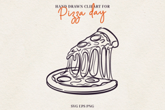 Hand Drawn Pizza Clipart Pizza Illustration SVG PNG EPS Product Image 1