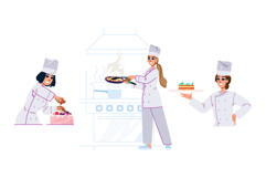 cooking chef woman vector Product Image 1