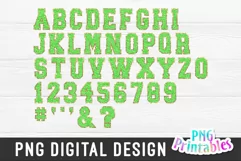 Chenille PNG Alphabet | Neon Green and Gold Alphabet Product Image 3