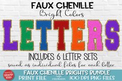 Bright colored chenille letters PNG files for sublimation printing