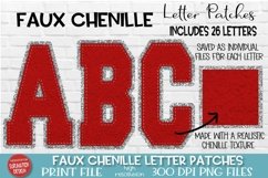 Faux Chenille Sublimation Alphabet in Red and Silver Glitter