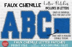 Faux Chenille Sublimation Alphabet Royal Blue and Silver Glitter