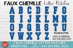 Faux Chenille Letter patches in  Royal Blue and Silver Glitter for sublimation printing