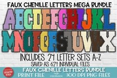 Chenille Sublimation Letters PNG | Bundle of 24 Alpha Sets Product Image 1