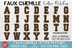 Brown and gold printable chenille letters for sublimation 