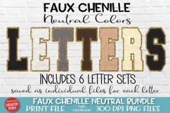 Chenille letters for sublimation printing in neutral colors