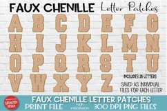Tan and gold printable chenille letters for sublimation 