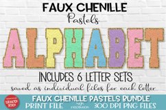 Pastel colored chenille letters PNG files for sublimation printing