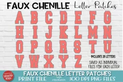 Faux Chenille Sublimation Alphabet in Coral and Silver