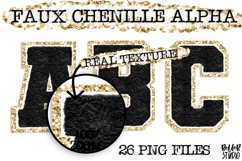 Faux Chenille Alphabet Set, Varsity Alphabet, Black Product Image 1