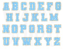Faux Chenille Alphabet Set, Varsity Alphabet, BLue Product Image 2