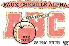 Faux Chenille Alphabet Set, Varsity Alphabet, Coral Product Image 1