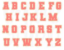 Faux Chenille Alphabet Set, Varsity Alphabet, Coral Product Image 2