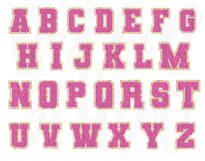 Faux Chenille Alphabet Set, Varsity Alphabet, Pink Product Image 2